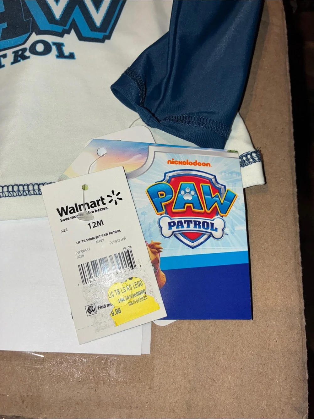 Paw Patrol Boys Navy & White Two-Piece Swim Set